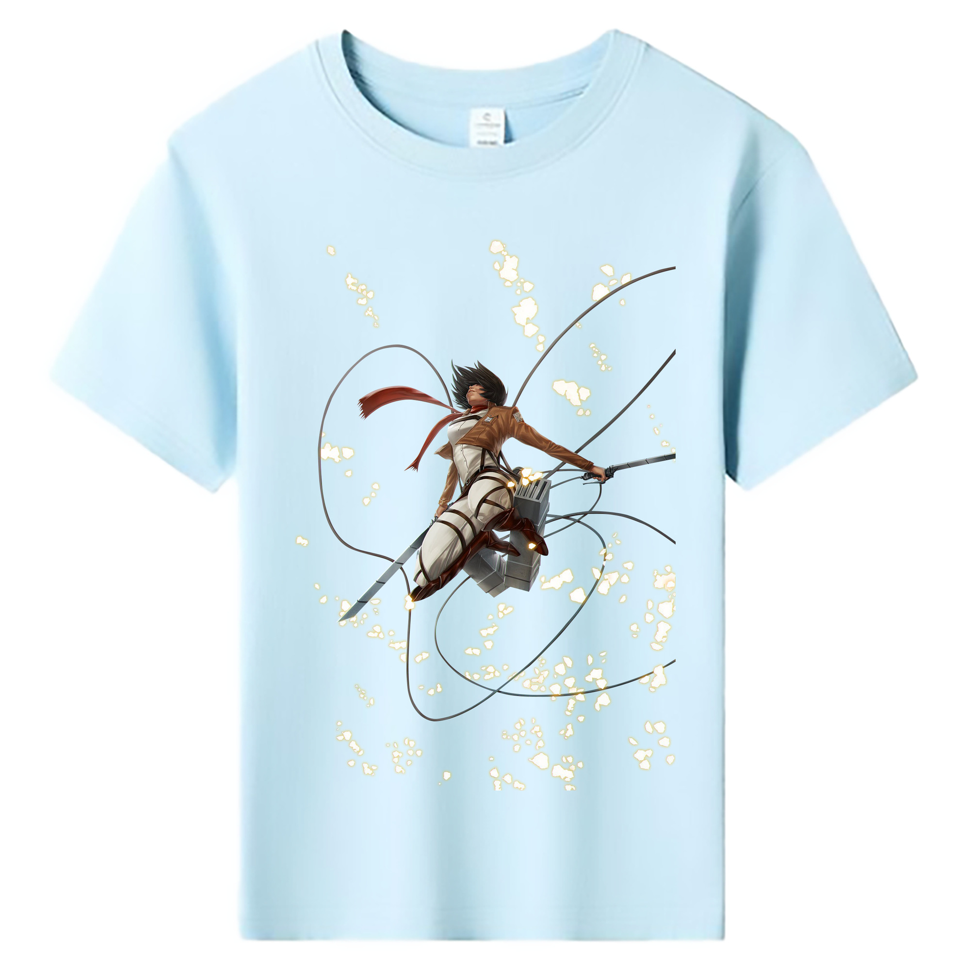 （画像用） 進撃の巨人 ミカサ·アッカーマン Attack on Titan Mikasa Ackerman 綿100％キッズTシャツ（フロントプリント）